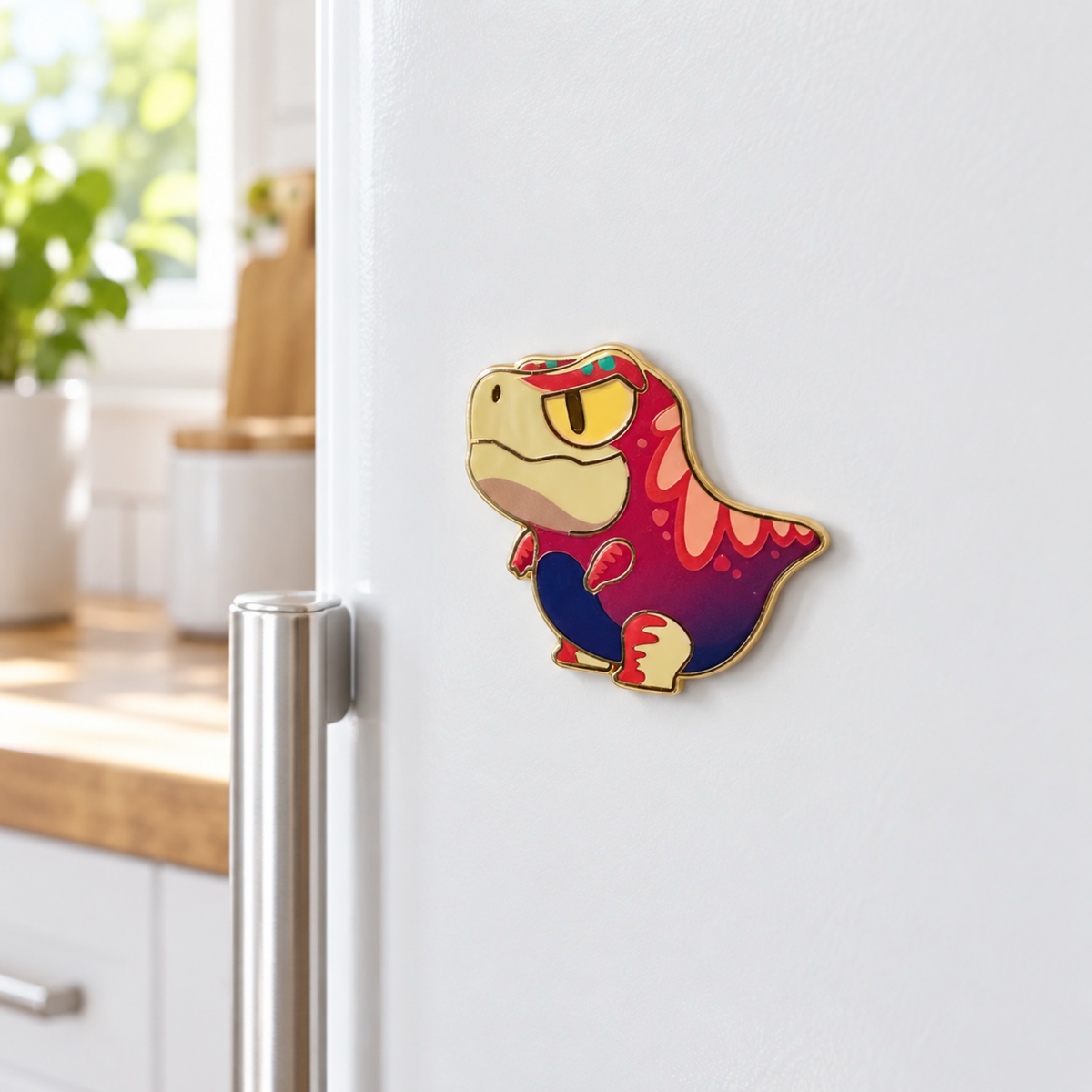 Metal Badge / Fridge Magnet — Tyrannosaurus rex
