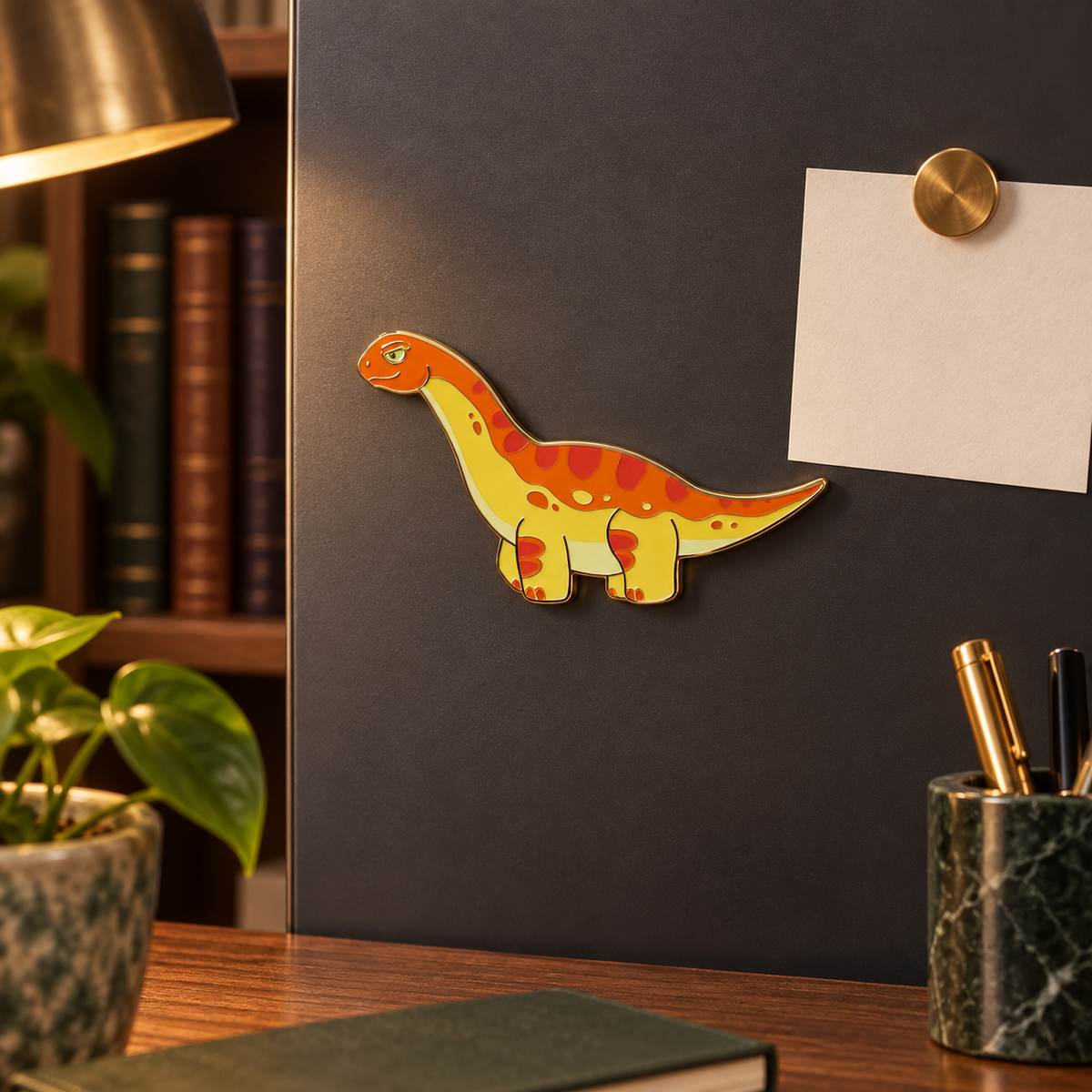 Metal Badge / Fridge Magnet — Brachiosaurus