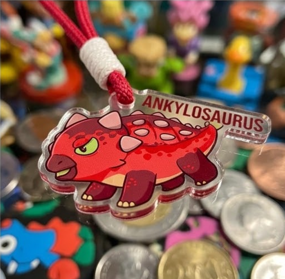 Dinosaur Acrylic Keychain — Ankylosaurus lifestyle 03