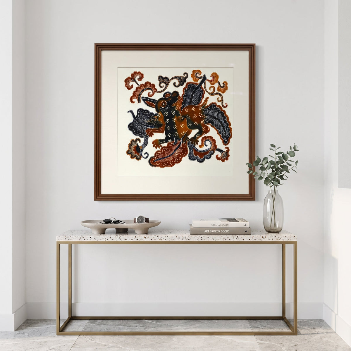 Beast Indonesian Batik wall art lifestyle mock-up