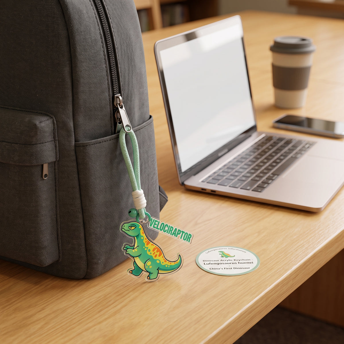 Dinosaur Acrylic Keychain — Velociraptor
