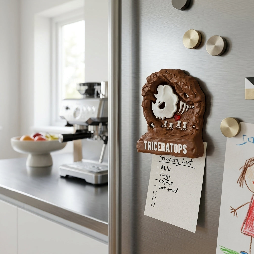 Resin Fridge Magnets - Triceratops - 7 x 6 cm