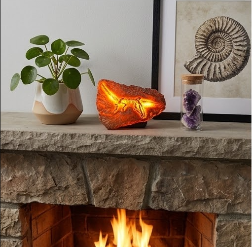 LED Dinosaur Fossil Fridge Magnet - 3.45 x 2.55 in