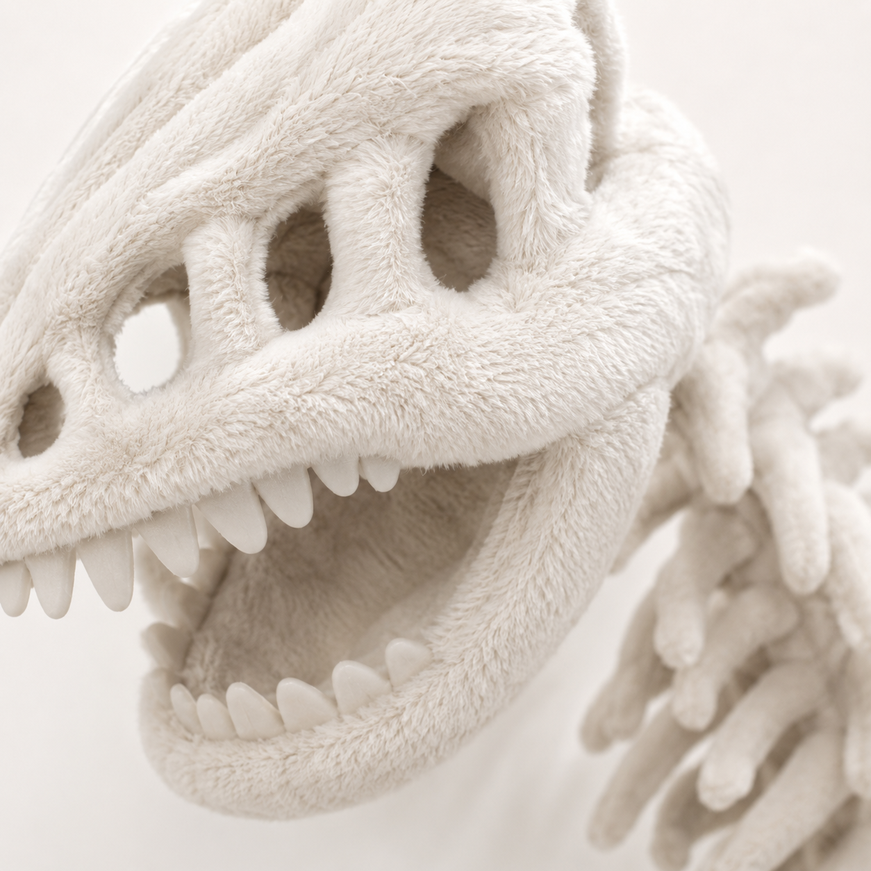 Adult dinosaur skeleton plush headgear lifestyle image
