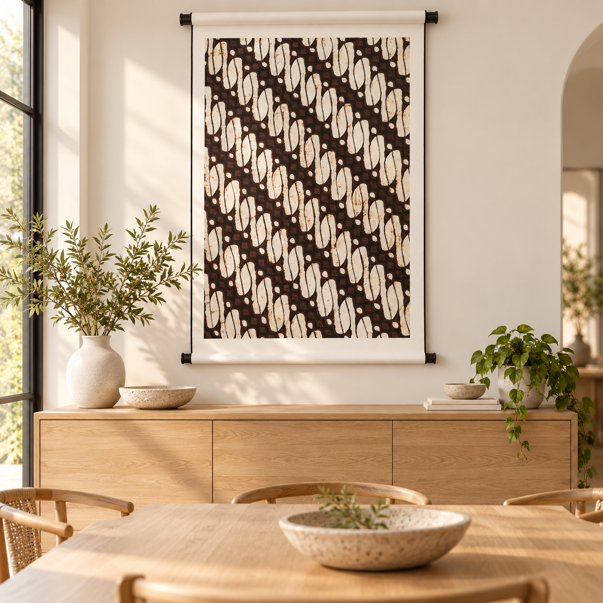 Scroll Wall Art Indonesian Batik