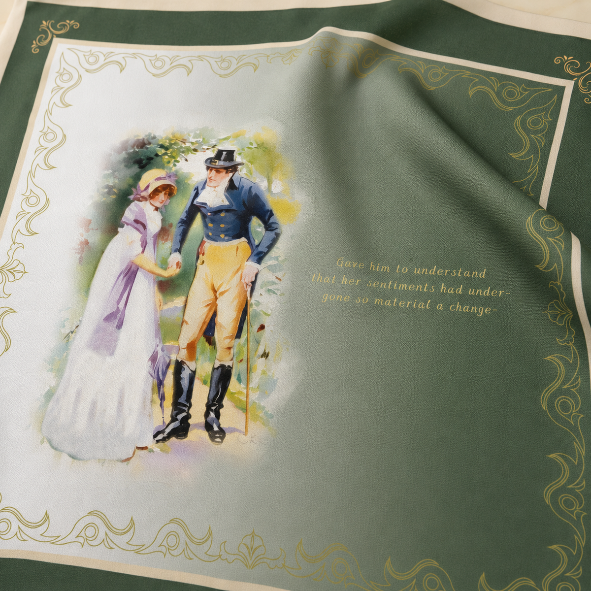 Regency Romance silk scarf detail image