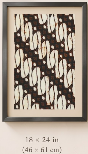 Printed Indonesian Batik Fabric Wall Art - Parang product image