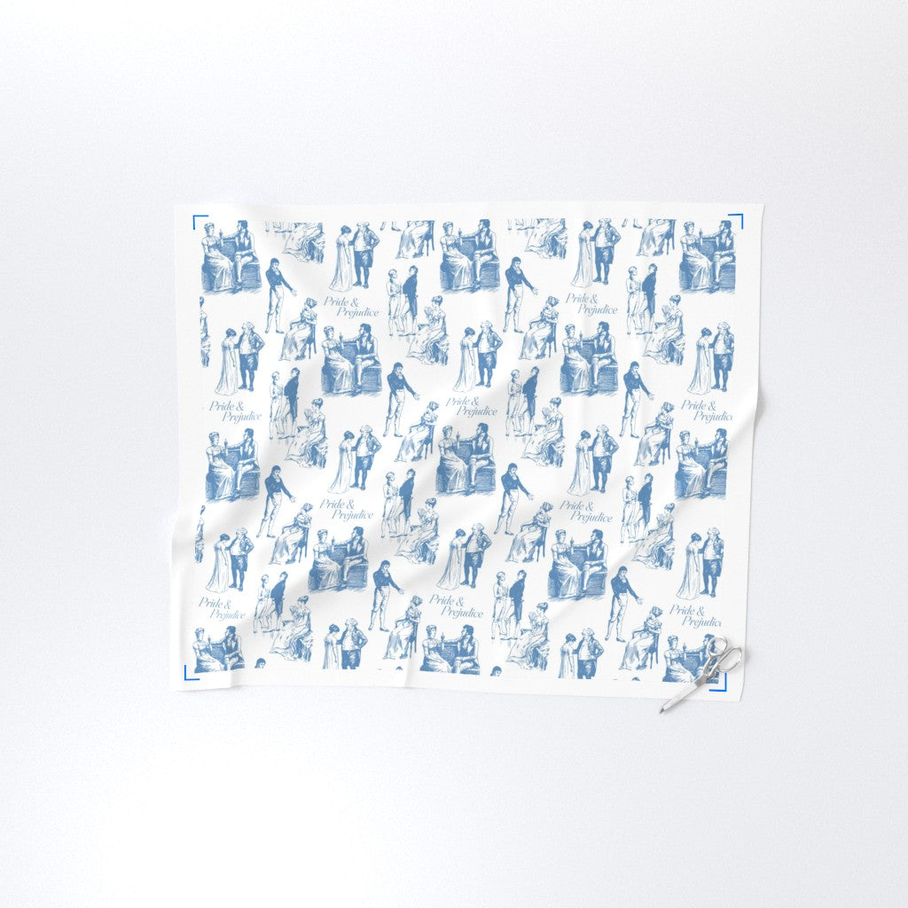 Fabric in Pride & Prejudice (Jane Austen | The British Library) Hearts Entwined Toile de Jouy Fabric for DIY A Bit of Art