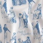 Fabric in Pride & Prejudice (Jane Austen | The British Library) Hearts Entwined Toile de Jouy Fabric for DIY A Bit of Art