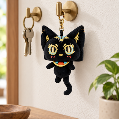 Bastet Meow-Egyptian Cat Plush Charm — lifestyle image