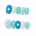 Through the Window Blue Press-On Nails Literary Accessories A Bit of Art CORP