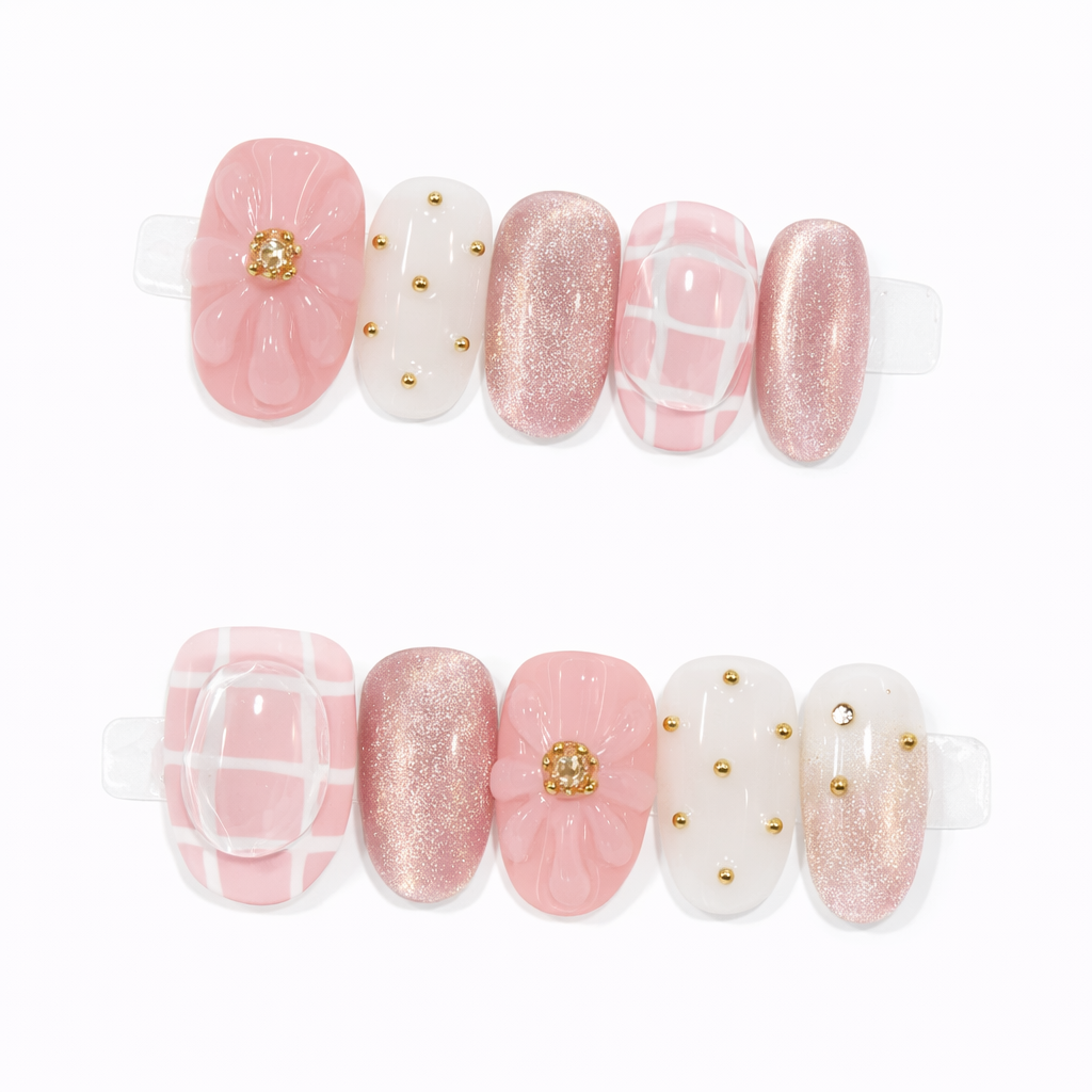 Her Beauty Handmade Press-On Nails A Bit of Art CORP