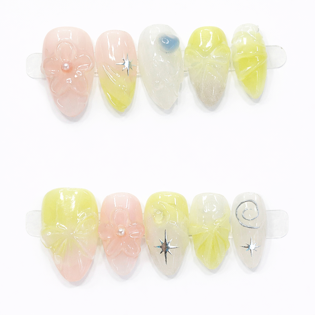 Golden Gorse Handmade Press-On Nails A Bit of Art CORP