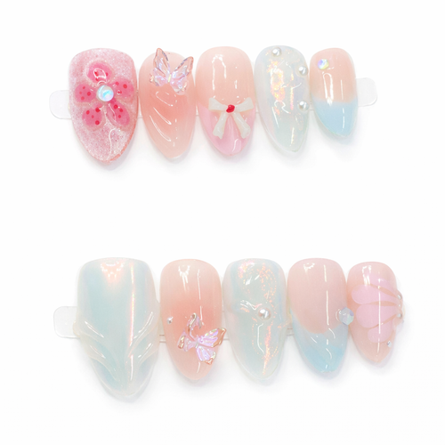 Wuthering Heights (Emily Bronte | The British Library) Young Cathy, Grange Morning: Pink-Blue Press-On Nails Literary Accessories A Bit of Art CORP