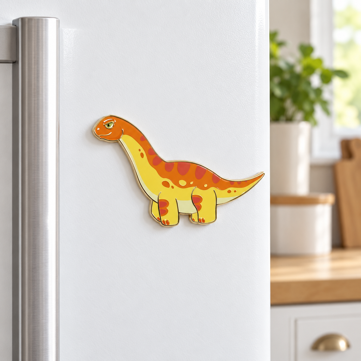 Metal Badge / Fridge Magnet — Brachiosaurus