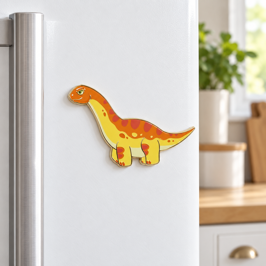 Metal Badge / Fridge Magnet — Brachiosaurus