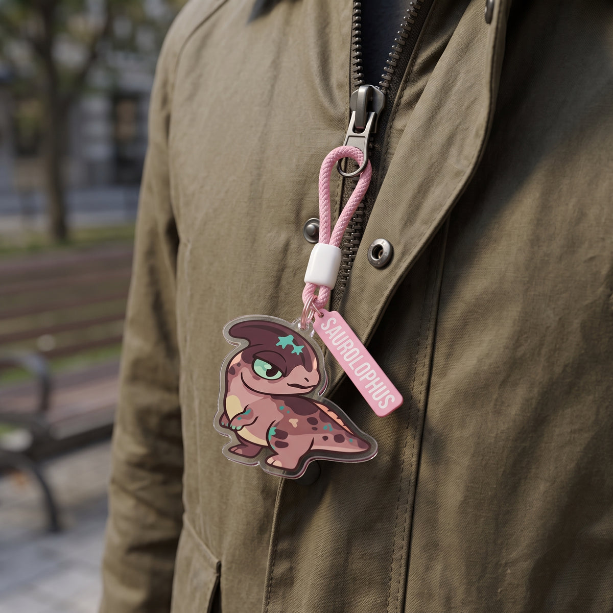 Dinosaur Acrylic Keychain — Saurolophus lifestyle 04