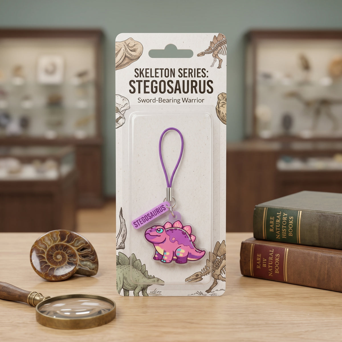 Dinosaur Acrylic Keychain — Stegosaurus lifestyle 03