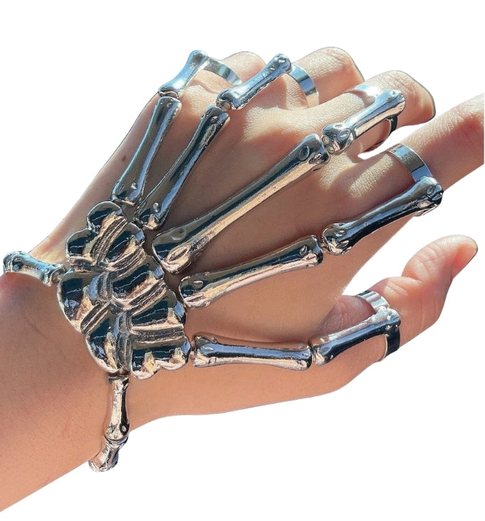 Silver-Plated Hand Skeleton Accessory