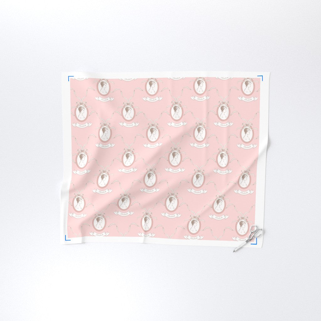 Fabric in Pride & Prejudice by Jane Austen Elizabeth Bennet Pink Cameo Fabric A Bit of Art