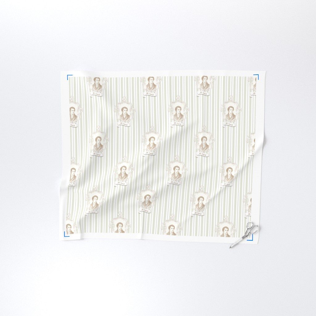 Fabric in Pride & Prejudice by Jane Austen Mr. Darcy Cameo Stripe Fabric sold by yard A Bit of Art