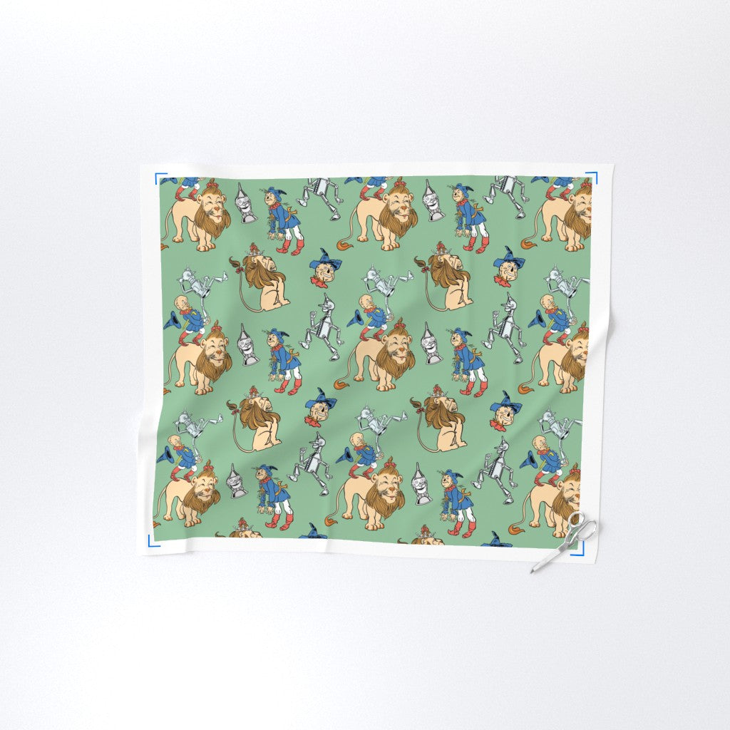 Wizard of Oz L. Frank Baum Emerald City Friends Green Literary Fabric DIY A Bit of Art