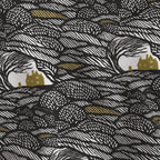 Fabric in Wuthering Heights Emily Bronte Windswept Moors Linocut The British Library spoonflower