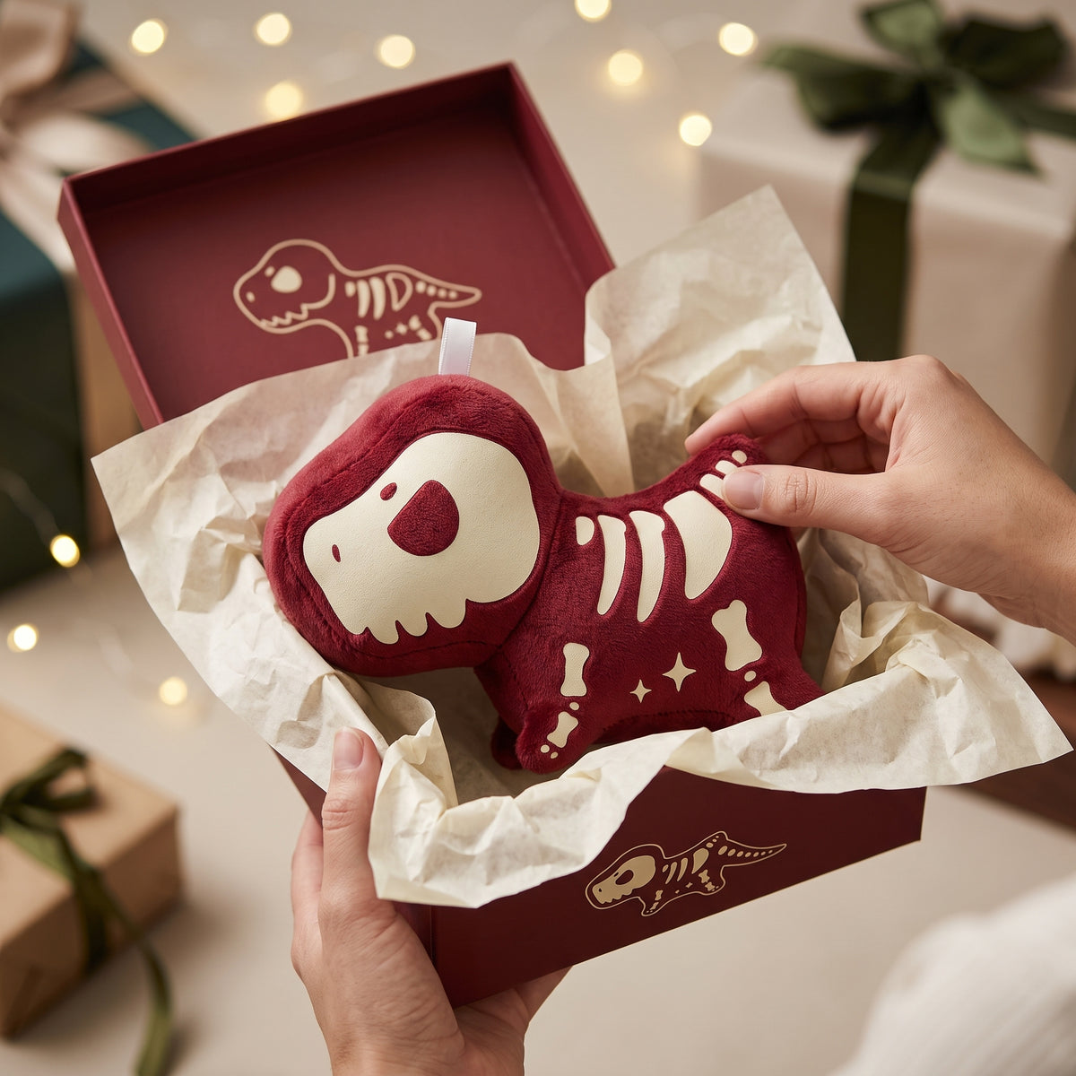 Glow-in-the-Dark Plush Charm — Tyrannosaurus rex