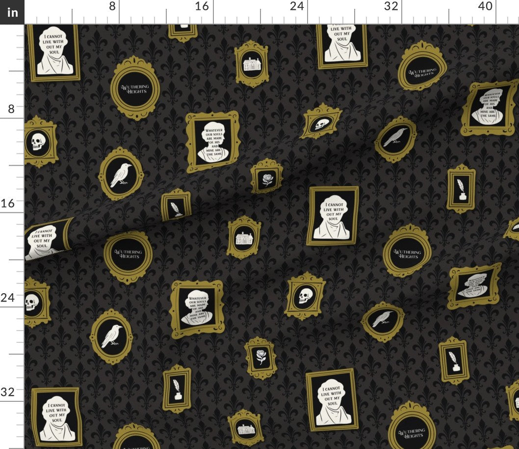 Wuthering Heights (Emily Bronte | The British Library) Love in Frames Fabric DIY spoonflower