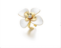 WHITE BRACT OPEN RING
