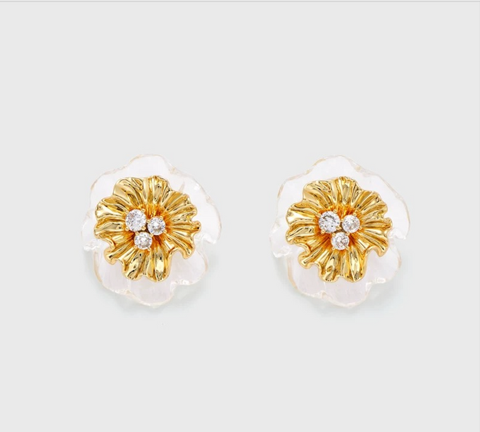 Cereus Petal Stud Earrings 18K Gold Electroplating | Gifts for Her
