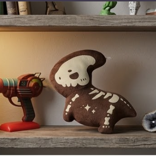 Glow-in-the-Dark Plush Charm — Saurolophus