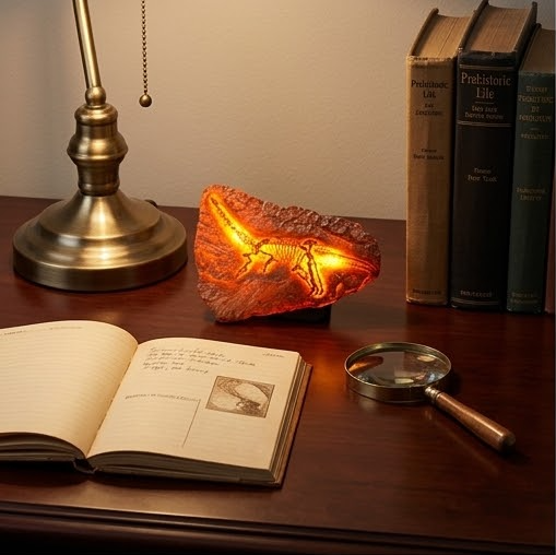 LED Dinosaur Fossil Fridge Magnet - 3.45 x 2.55 in