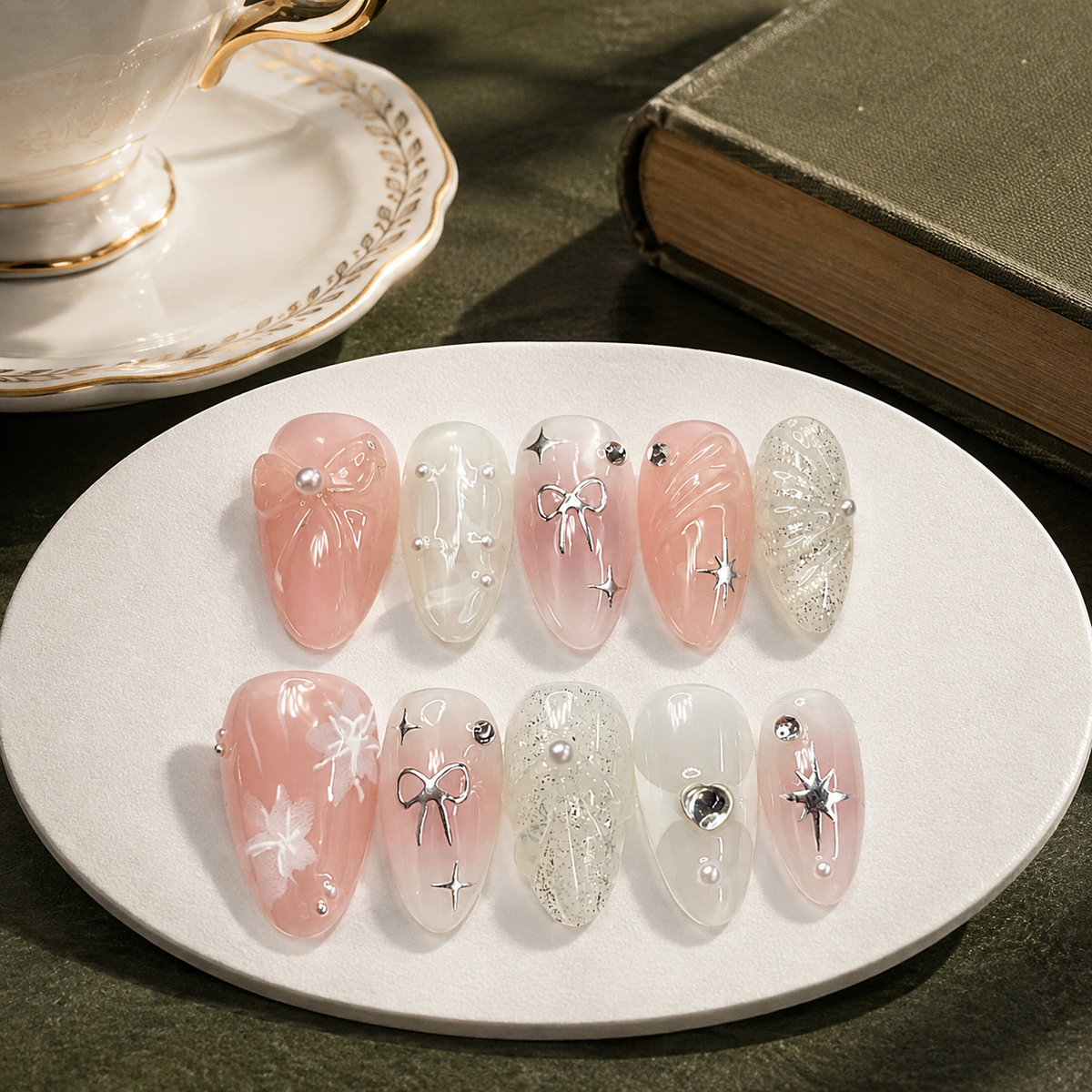 The Netherfield Ribbons Press-On Nails — Pride and Prejudice Collection lifestyle 03