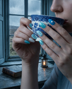 Through the Window Blue Press-On Nails Literary Accessories A Bit of Art CORP