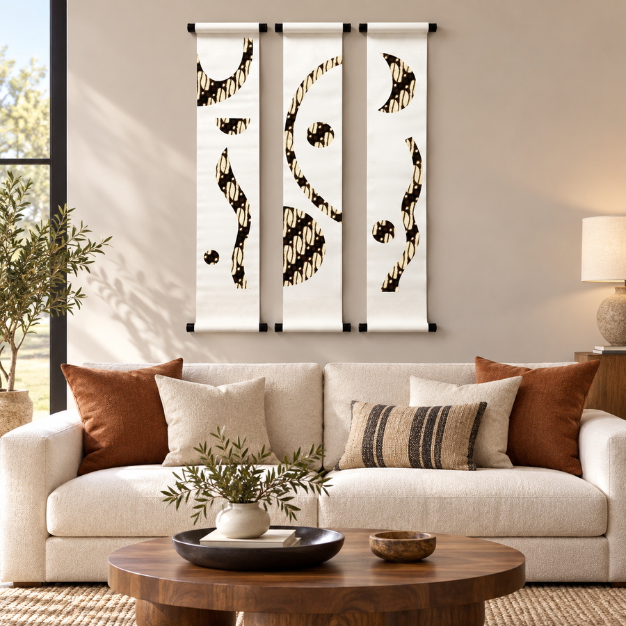 Scroll Wall Art Indonesian Batik