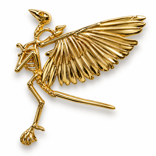 Archaeopteryx skeleton statement brooch