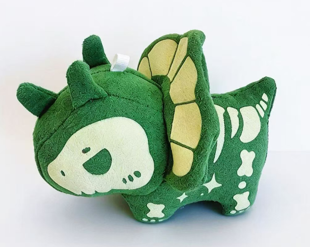 Glow-in-the-Dark Plush Charm — Triceratops