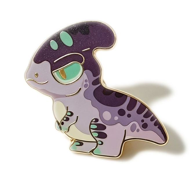 Metal Badge / Fridge Magnet — Saurolophus