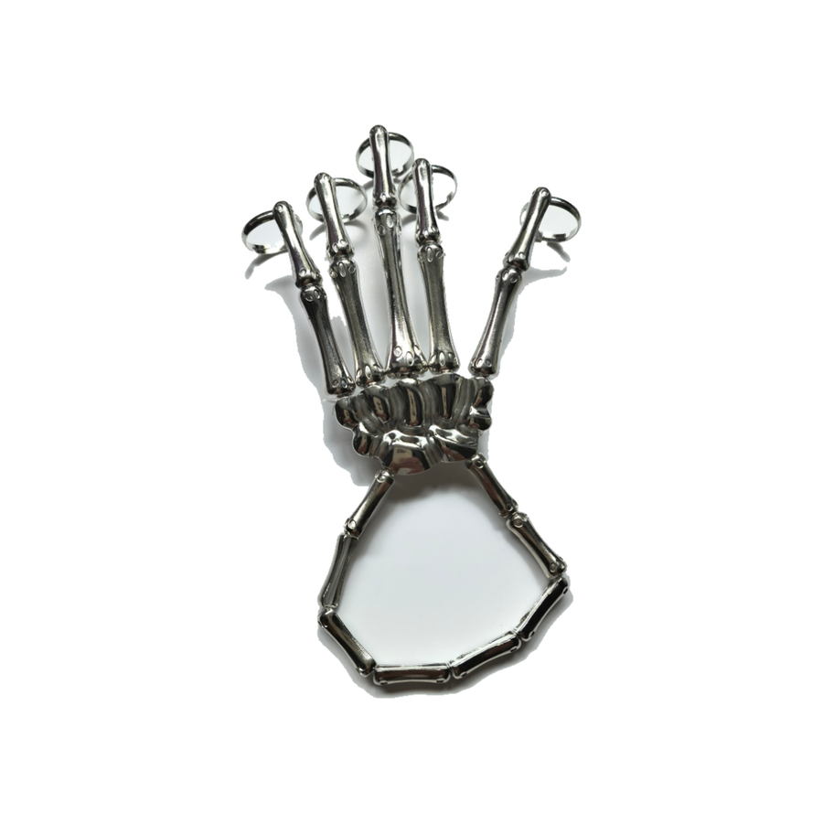 Silver-Plated Hand Skeleton Accessory