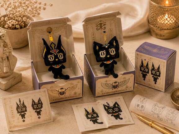 Anumeow- Anubis-Inspired Cat Plush Charm