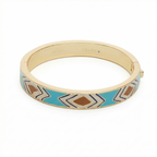 The Met x Lele Sadoughi Egyptian Turquoise 400 Enamel Bangle