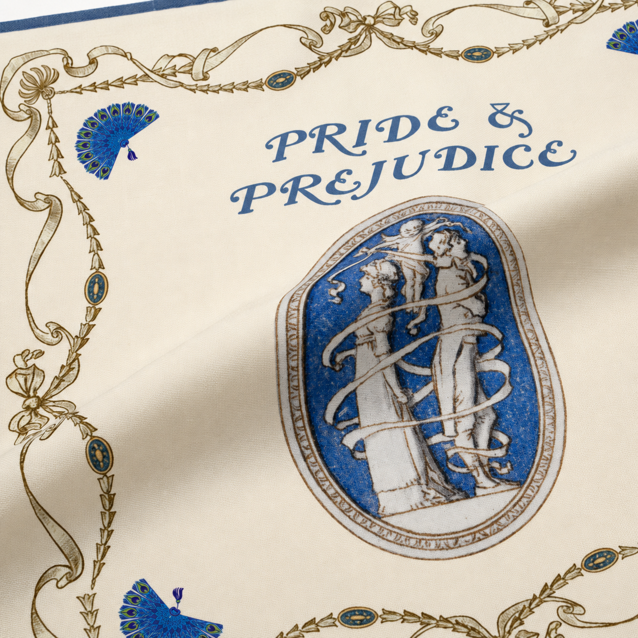 Pemberley Cameo silk scarf detail image