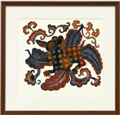 Printed Indonesian Batik Fabric Wall Art - Beast product image