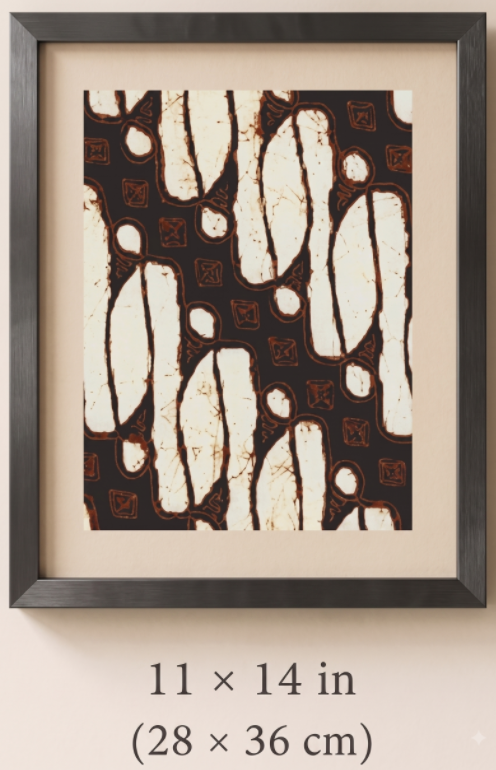 Printed Indonesian Batik Fabric Wall Art - Parang product image