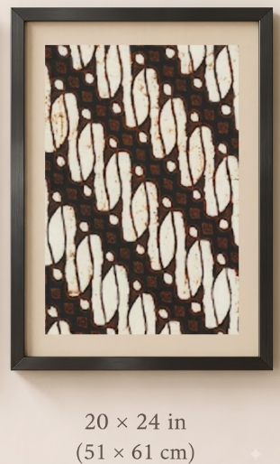 Printed Indonesian Batik Fabric Wall Art - Parang product image