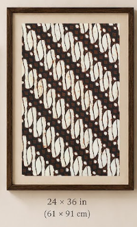 Printed Indonesian Batik Fabric Wall Art - Parang product image