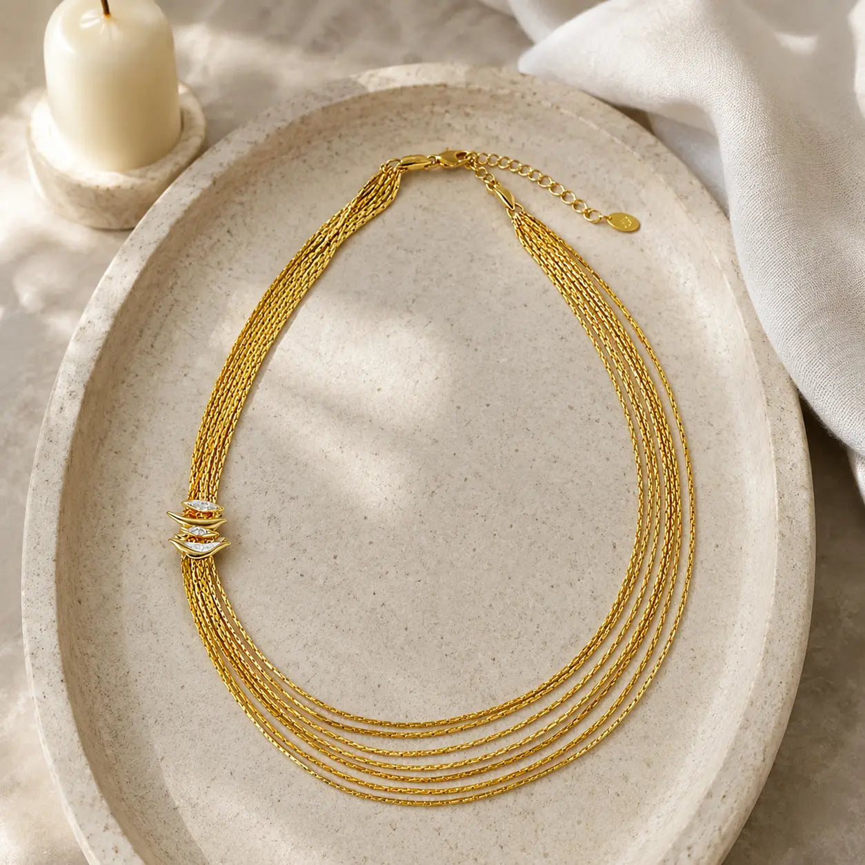 Layered Arc Necklace — view 2